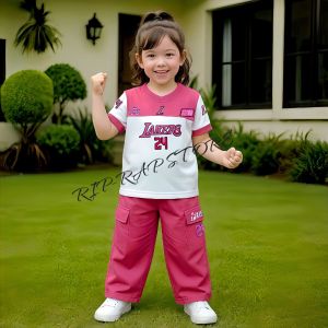 Setelan Anak Perempuan Lakers 24 Celana Cargo Usia 3-12 Tahun
