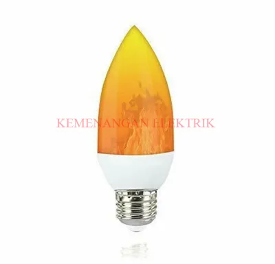 LAMPU BOHLAM EFEK API 5W LED CANDLE FLAME EFFECT BULB CAFE 5 W WATT E27 OBOR