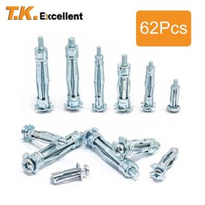 Hollow Wall Anchor Assortment Kit  Heavy Duty Metal Cavity Plasterboard Plug Fixing ปลั๊กผนังคอนกรีต ที่เสียบตะปูยึดผนัง สกรูและปลั๊กผนัง สมอ drywall พุกร่มเหล็กชุบซิ