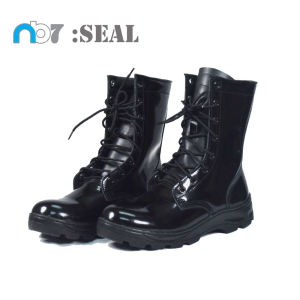 รองเท้าคอมแบททหารพื้นรถถังเบา หนังขัดพรีเมี่ยม ขัดเงาง่าย สูง 10 นิ้ว รุ่น SEAL  (NB7 BRAND)