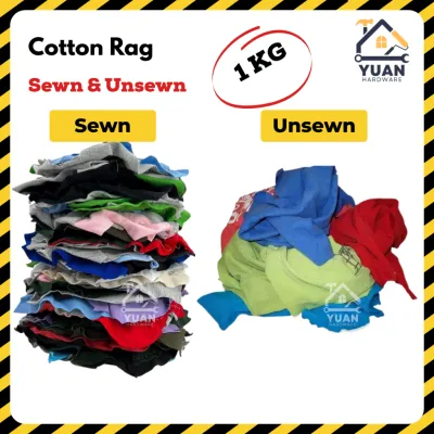1KG Sewn & Unsewn Cotton Rag | Kain Buruk Jahit | Kain Buruk Tak Jahit | 碎布