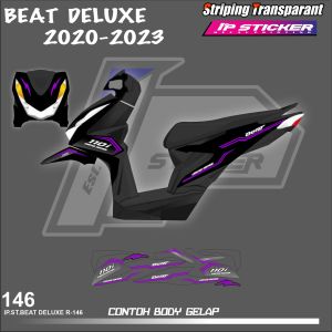 BEAT DELUXE 2020 - 2023 (COD) STIKER STRIPING MOTOR HONDA BEAT DELUXE  2020 - 2023- STIKER LIST GRAFIK SIMPLE WARNA VARIASI DESAIN RACING HOLOGRAM DAN TRANSPARAN BISA COD IP.KODE R-146