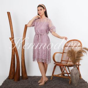 Ken-164: Dress cantik versi Dress korea A Line dress full Tulle bordir free masker bisa COD