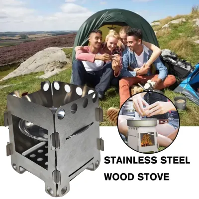 Kompor Outdoor untuk Camping model Tungku Arang Kayu Spiritu5 size Total: 9.5 x 10 x 10.7 cm