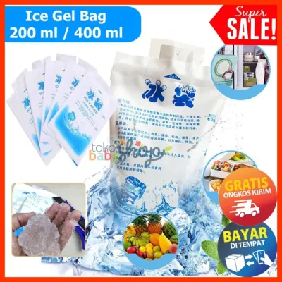 Ice Gel Bag 200 ml / 400 ml Blue Cool Jelly Cooler Bag Kantong Air Es Batu Pendingin Makanan Asi Asip COD