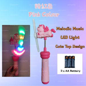 Unicorn Flashing Windmill Light Stick With Music & Colorful LED Light Kids Toys Children Gifts Outdoor And Indoor Toys 独角兽音乐与LED灯棒 *READY STOCK*