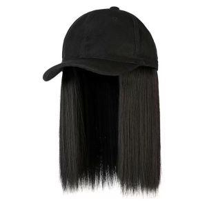 EASYEAH Sun Hat Hat Synthetic Wig Hair Extension With Baseball Cap Hat Wig High Temperature Wire Short BOB Hair Women