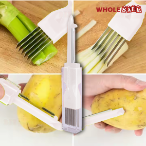 4 in 1 Multifunction Stainless Steel Fruit Vegetable Dig Peeler Slicer Kitchen Cooking Accessories/ Pemotong Pengupas Buah Sayur