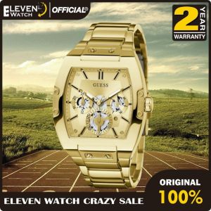 [Promo] Jam Tangan Pria Guess GW0456G2 Phoenix Gold Dial Gold Stainless Steel Strap Original Garansi 2 Tahun [✔COD][100% Authentic]