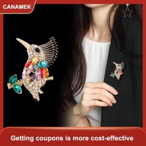 【CANAMEK 】 Cute Bird Brooches For Women Men Multi-color Rhinestone Animal Party Casual Brooch Pins Badge Gifts