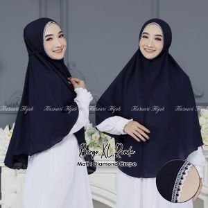 KHIMAR SYARI NON PET TALI RENDA GYPER-BERGO MARYAM SYARI NON PET TALI RENDA-EXTRA JUMBO SUPER-DIAMOND-JILBAB INSTAN