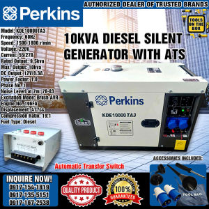 Perkins 10KVA Silent Diesel Generator KDE10000TA3 with ATS