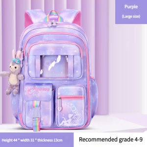 Cute Lightweight girl Kids School Bag Large Capacity Waterproof Childrens School  backpack Protection Load Reduction Primary Students School Bags with Reflective Strips