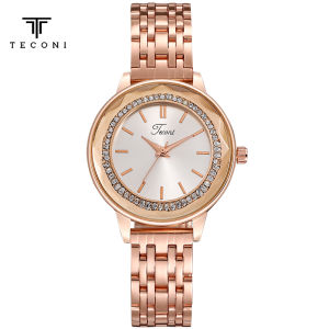 Teconi Jam Tangan Fashion Formal Rosegold Stainless Steel C007 - Anti Air Free Box Free Bubble