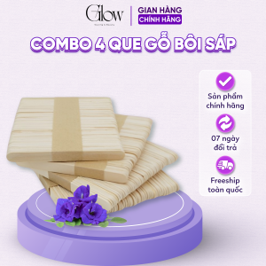 Combo 4 Que Gỗ Bôi Sáp GLOW WAXING Size Lớn[HÀNG TẶNG]