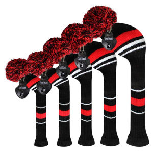Scott Edward 5 PCS Golf Knitted Ball Bag - Protects golf clubs from scratches. Soft and comfortable. Suitable for irons fairway woods and hybrid clubs.