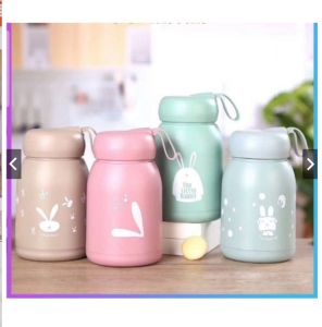 new botol minum kaca mini imut motif kelinci 330ml