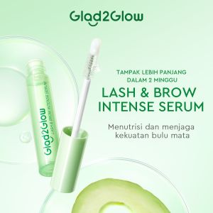 NEW! Glad2Glow 2IN1 Lash & Brow Intense Growth Serum Eyelash Eyebrows Serum Bulu Mata Alis 4.5ml