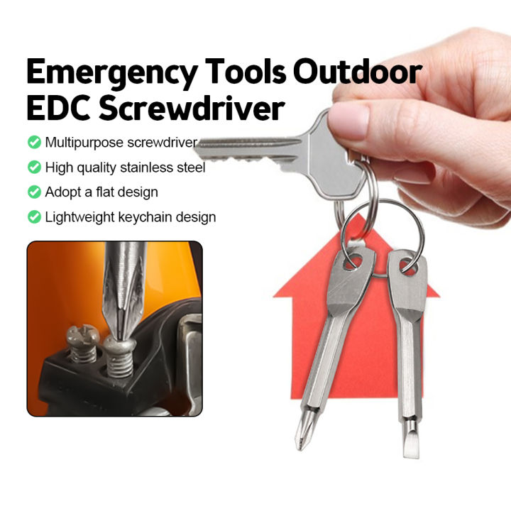 Keychain Screwdriver Set with Flathead Screwdriver and Cross ...