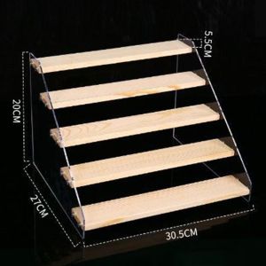 THREADJOY Ladder Type Acrylic Storage Display Rack Transparent 2/3/4/5Layer Plush Doll Display Rack Anime Figurine Organizer Perfume Doll Figures Model Shelf Household