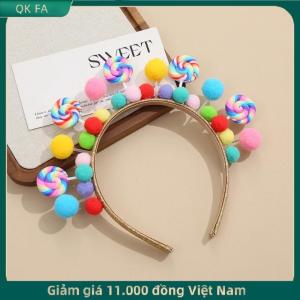 QK FA ✨ Băng đô kẹo mút hoạt hình mới băng đô kẹo ngọt Phụ kiện tóc công chúa trái tim nữ tính
