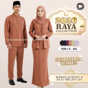 🇲🇾 DESINCE Sedondon Series Baju Raya Baju Melayu Cekak Musang Lelaki Baju Kurung Pleated Mawar Wanita MW 081 WW 020
