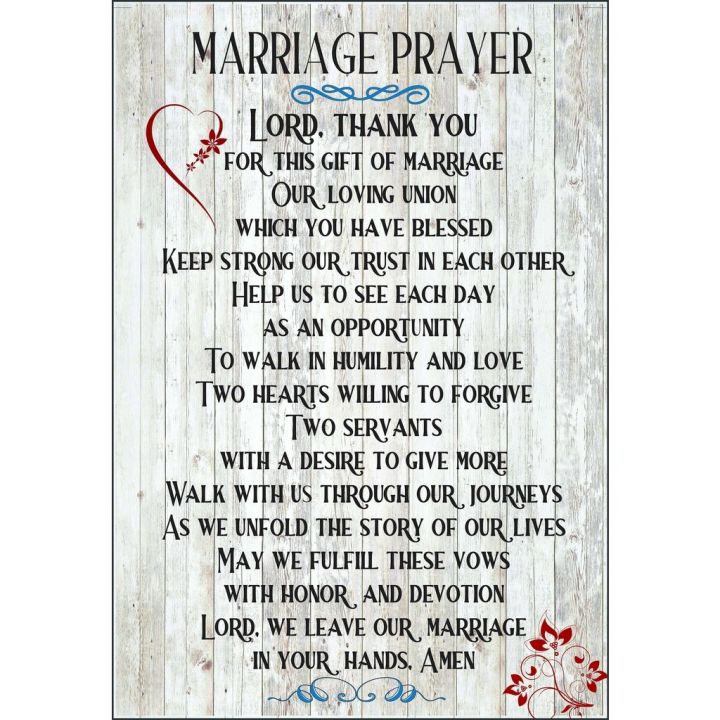 Marriage Prayer Bible Verse Inspirational Motivational Rustic Retro 