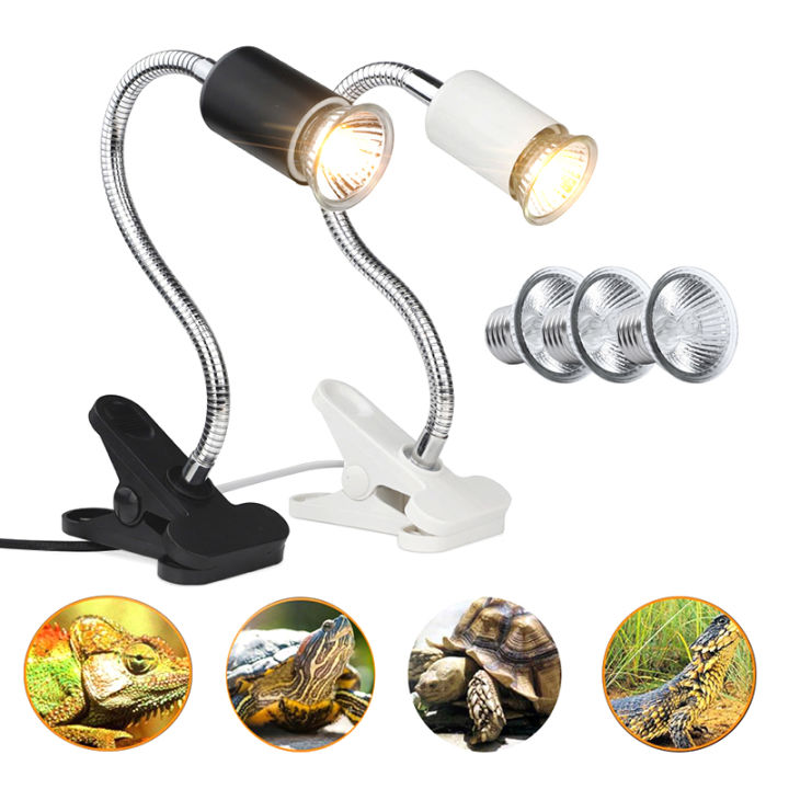 Pet Heating Lamp Reptile UV Light Bulb 360° Rotatable Habitat Basking ...