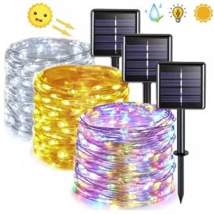 32M Solar christmas light outdoor waterproof Led String Lights Garland Festoon Wedding Party Brithday Decoration fairy lamp for Home Garden