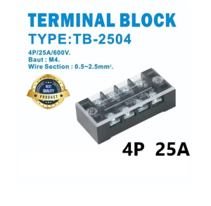 4 PCS TERMINAL BLOCK TB 2504 ( 25A 4Pole) Terminal Blok 4P 25A