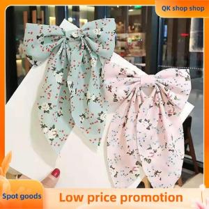 ✨QK shop✨ Bow Hair Clip Korea Fashion Style Big Bow Ribbon Hair Tie Small Fresh Floral Hairpin Bowknot Hair Duckbill Clip Accessories