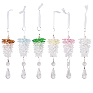 Realistic Acrylic Pinecone Christmas Tree Hanging Decoration Transparent Pine Cone Festival Home Ornament