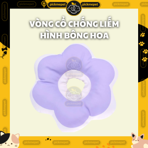 Gối Vòng Chống Liếm Hình Bông Hoa Có Dây Rút cho Chó Mèo - Bằng Bông Phủ Chống Thấm Nước Siêu Nhẹ