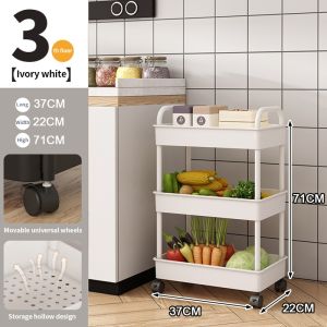 Rolling Multi-Tier Storage Cart Mobile Shelf Organizer with Wheels for Kitchen Bathroom Home
