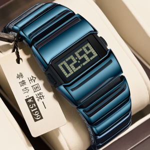 Swiss brand POEDAGAR luxury mens watch original waterproof tungsten steel chronograph alarm clock electronic watch