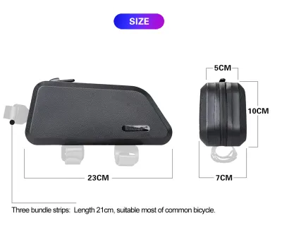 Rhinowalk Bicycle Top Tube Bag 1.5L Waterproof Hard Shell Bike storage Bag Stable Cycling Frame Bag Outdoor Travel Lightweight Bike Front Bag Bicycle Accessories for Mountain Road Bike