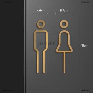 [COD] yixiayun Black Color Toilet Sign Plate Brass Wash Room Door Wall Label Sticker Wc Holder Signage Board