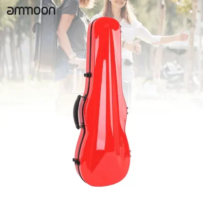 Ammoon kích thước đầy đủ Violin trường hợp Violin hộp lưu trữ Màu Đỏ cường độ cao 2 dây đeo vai đầu sửa chữa băng sợi Carbon cho 4/4 3/4 1/2 1/8 kích thước