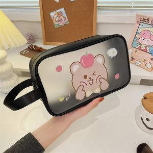 BAIXL Necessary Cute Convenient Rabbit Waterproof Transparent PVC Cosmetic Bag Storage Bag Makeup Bag Cow Washing Bag
