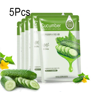 PERWARM Skin Care Natural Fruit Plant Facial Mask Moisturizing Oil-Control Blueberry Cucumber Pomegranate Fruit Aloe Sheet Face Mask（S1A-P1）