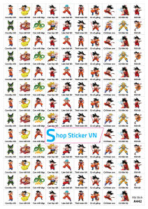 Sticker khen chữ SONGOKU 40k 5 tờ A4 x 129 Stick - Mã A442