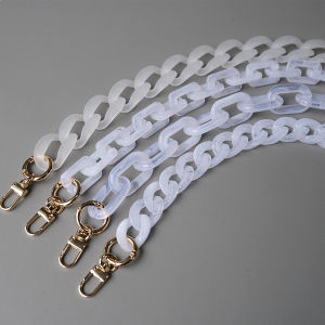 New Fashion Woman Handbag Accessory Chain Detachable Replacement Long White Transparent Strap Women Cute Solid Shoulder Handle Bag Chains