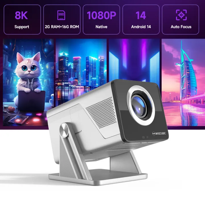 Magcubic X7 Smart Projector 4K Android 14 Auto Focus 1500ANSI Native 1080P Build in HIFI Speaker Home Cinema