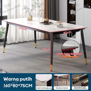 Meja Makan Kayu Dengan Sticker Marmer Meja Makan Aesthetic Meja Makan Minimalis