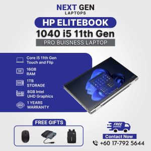 HP EliteBook 1040  x360 i5 11th Gen | 4K OLED Screen | 16GB RAM | 1TB SSD | Windows 11 Pro | 1 Year Warranty