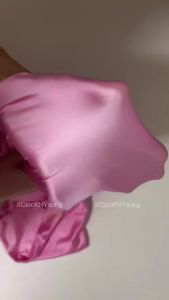 XClocKNYoung satin glossy long dress elastic slip glossy tight skirt high neck long sleeve longuette smooth casual skirt2026