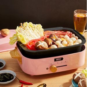 Multifunctional household wok cooking pot electric hot pot frying pan boiling pot electric stew pot