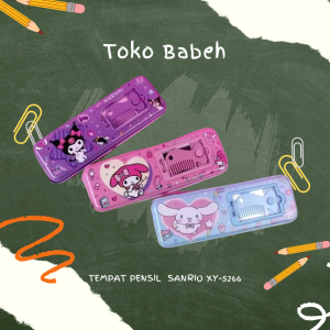 Kotak Pensil Sanrio Kuromi Kaca Plus Sisir XY 5266