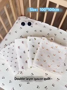 1x1m Baby Swaddle Pure Cotton Muslin Blanket for Newborn Baby Bedding Sanggol Air-Soft Cotton Wrap