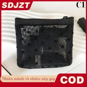 SDJZT Tình Yêu In Lưới Mỹ Phẩm Túi Xách Tay Vệ Sinh Tổ Chức Trang Điểm Túi Đa Chức Năng Trong Suốt Phụ Nữ Son Môi Lưu Trữ Pouch